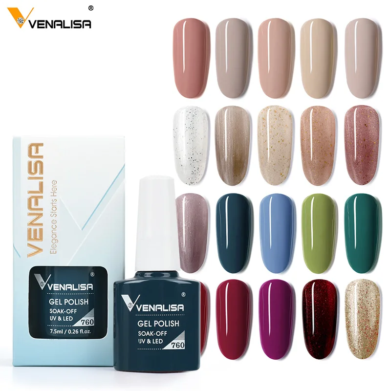 VENALISA Nail Gel Polish VIP4 Pastel Varnish Semi Permanent Soak off UV LED Nail Gel Lacquer Full Coverage Hema Free Gel Varnish