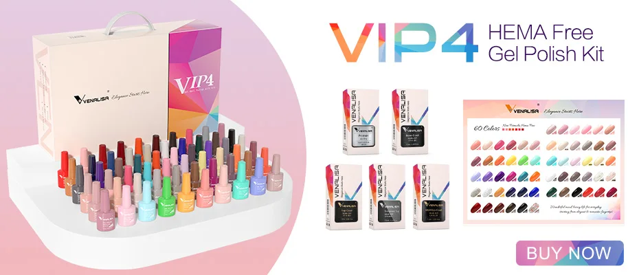 VENALISA Nail Gel Polish VIP4 Pastel Varnish Semi Permanent Soak off UV LED Nail Gel Lacquer Full Coverage Hema Free Gel Varnish