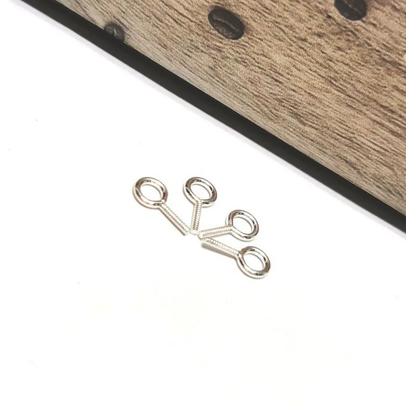 Solid 925 Sterling Silver DIY Jewelry Findings Pendant Bail Eye Pin Beads Cap Accessories Making Components Supplies