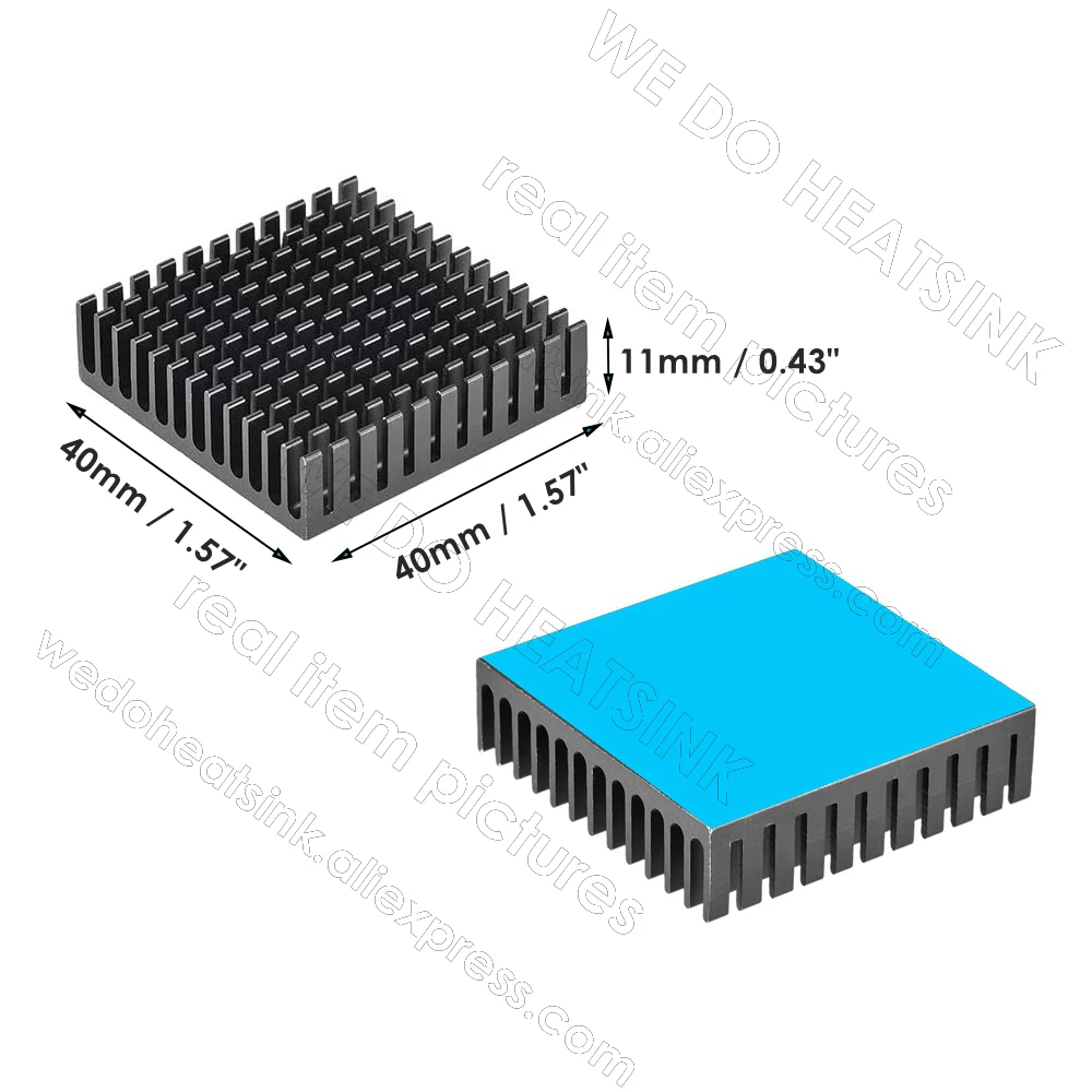 WE DO HEATSINK 40x40x11mm Without or With Thermal Pad 3D Printer Parts Black Aluminum Heatsink for Nema17 42 Stepper Motor