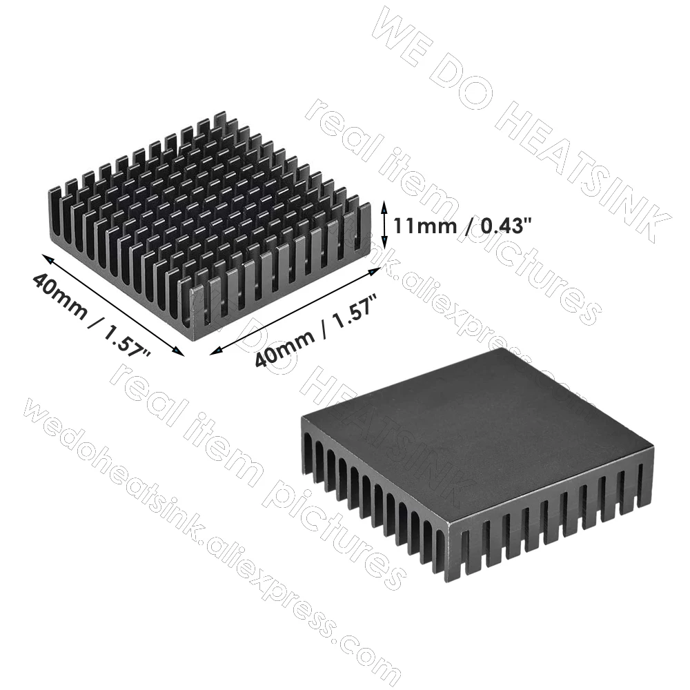 WE DO HEATSINK 40x40x11mm Without or With Thermal Pad 3D Printer Parts Black Aluminum Heatsink for Nema17 42 Stepper Motor