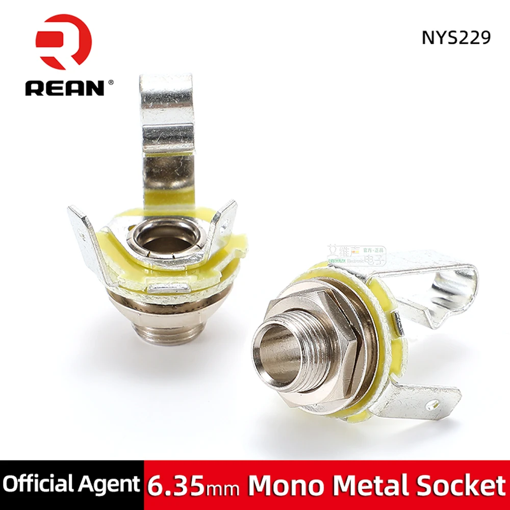 Neutrik's REAN TRS Stereo 6.35mm Metal Female Jack 3 Pole NYS230 Audio Panel Mounting Socket 1/4" TS Mono Jack,PCB Socket NYS215