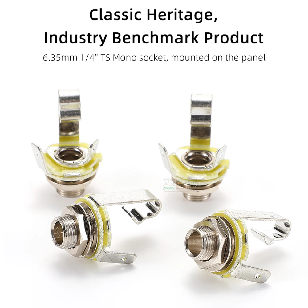 Neutrik's REAN TRS Stereo 6.35mm Metal Female Jack 3 Pole NYS230 Audio Panel Mounting Socket 1/4" TS Mono Jack,PCB Socket NYS215