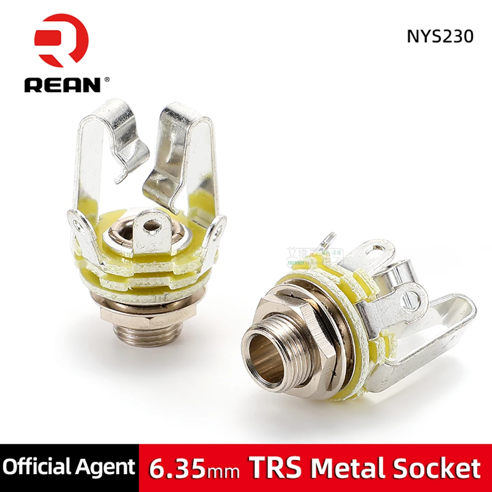 Neutrik's REAN TRS Stereo 6.35mm Metal Female Jack 3 Pole NYS230 Audio Panel Mounting Socket 1/4" TS Mono Jack,PCB Socket NYS215
