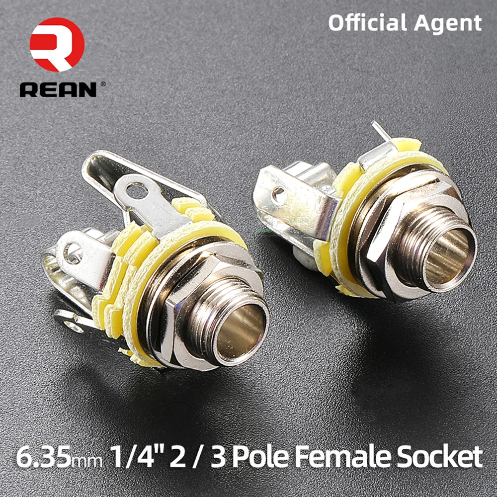 Neutrik's REAN TRS Stereo 6.35mm Metal Female Jack 3 Pole NYS230 Audio Panel Mounting Socket 1/4" TS Mono Jack,PCB Socket NYS215