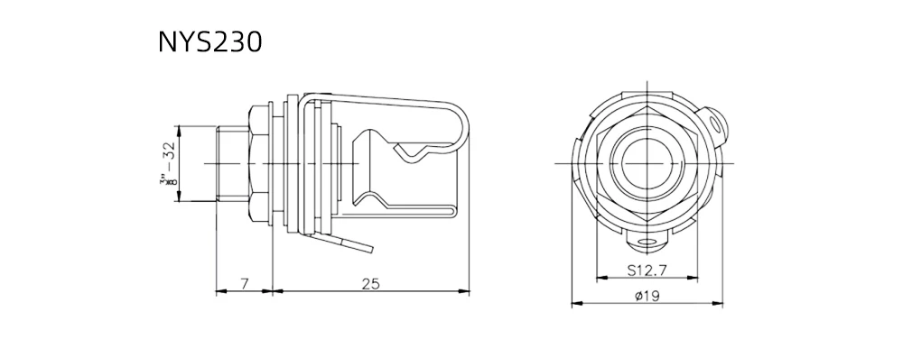 Neutrik's REAN TRS Stereo 6.35mm Metal Female Jack 3 Pole NYS230 Audio Panel Mounting Socket 1/4" TS Mono Jack,PCB Socket NYS215