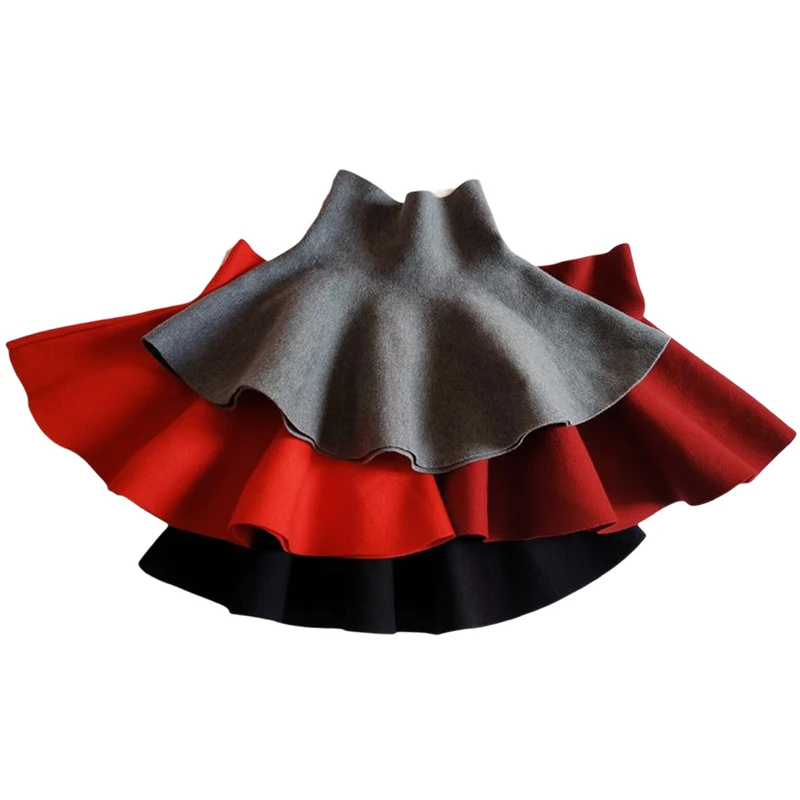 2-10Year Toddler Baby Girl Knit Tutu Skirt For Kids Autumn Winter Princess Skirts Mini Pleated Children's Clothing Girls Clothes