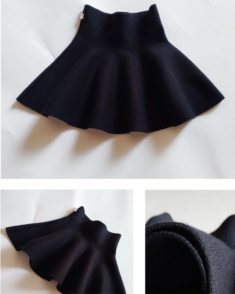 2-10Year Toddler Baby Girl Knit Tutu Skirt For Kids Autumn Winter Princess Skirts Mini Pleated Children's Clothing Girls Clothes