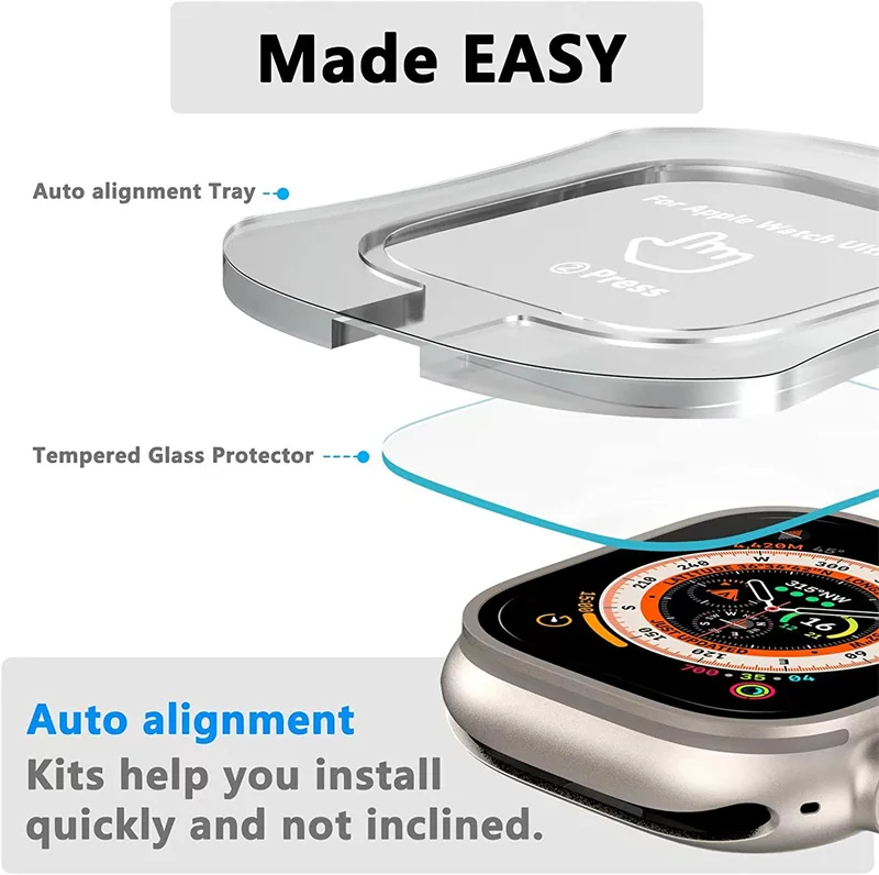 1-3PCS Tempered Glass Film For Apple Watch Ultra 3 49mm With Alignment Tool HD Screen Protector for iWatch Ultra 49 Easy Install