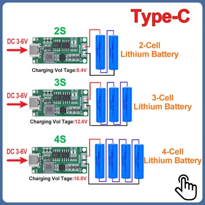 TZT 1/5/10PCS Type-C USB TP4056 1A Lithium Battery Charging Protection Board Module Polymer Battery With Temperature Protection