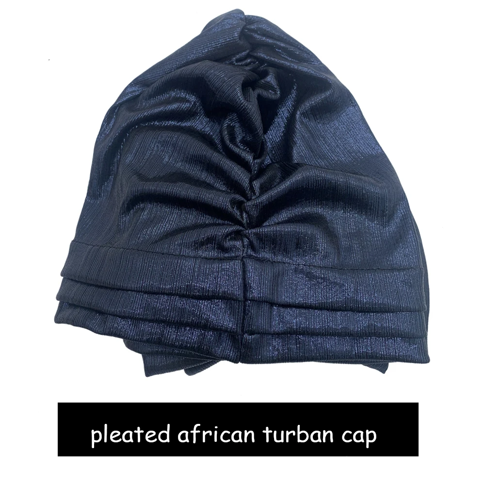 Sweet Bowknot Turban Cap for Woman Metallic luster African Head Wrap Bonnet Party Headpiece Turbante Mujer Muslim Headscarf Hat