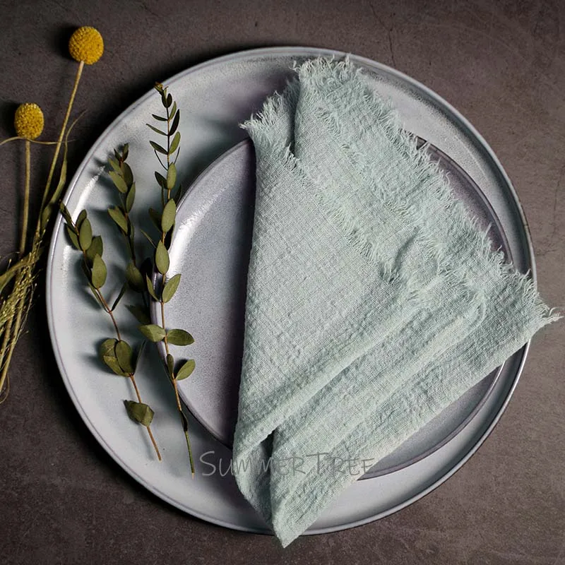 Large Napkins Cotton Gauze 41cm Napkin Muslin Tea Towels Dinner Retro Cheesecloth Wedding Party Rustic Table Decoration 16inch