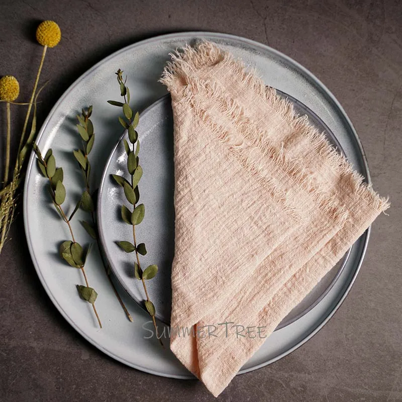 Large Napkins Cotton Gauze 41cm Napkin Muslin Tea Towels Dinner Retro Cheesecloth Wedding Party Rustic Table Decoration 16inch