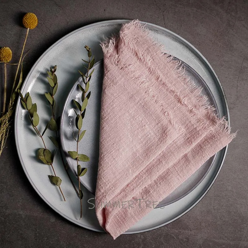 Large Napkins Cotton Gauze 41cm Napkin Muslin Tea Towels Dinner Retro Cheesecloth Wedding Party Rustic Table Decoration 16inch