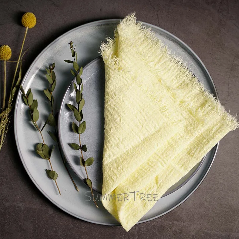 Large Napkins Cotton Gauze 41cm Napkin Muslin Tea Towels Dinner Retro Cheesecloth Wedding Party Rustic Table Decoration 16inch