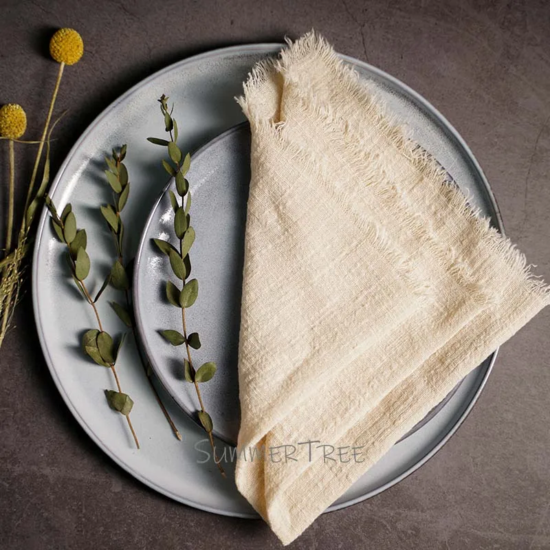 Large Napkins Cotton Gauze 41cm Napkin Muslin Tea Towels Dinner Retro Cheesecloth Wedding Party Rustic Table Decoration 16inch