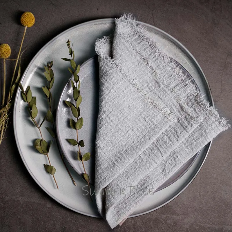 Large Napkins Cotton Gauze 41cm Napkin Muslin Tea Towels Dinner Retro Cheesecloth Wedding Party Rustic Table Decoration 16inch