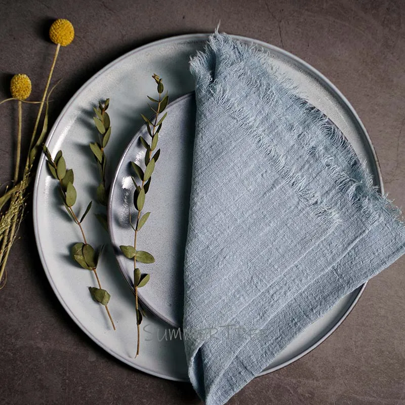 Large Napkins Cotton Gauze 41cm Napkin Muslin Tea Towels Dinner Retro Cheesecloth Wedding Party Rustic Table Decoration 16inch