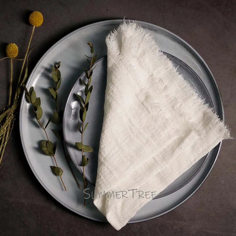 Large Napkins Cotton Gauze 41cm Napkin Muslin Tea Towels Dinner Retro Cheesecloth Wedding Party Rustic Table Decoration 16inch