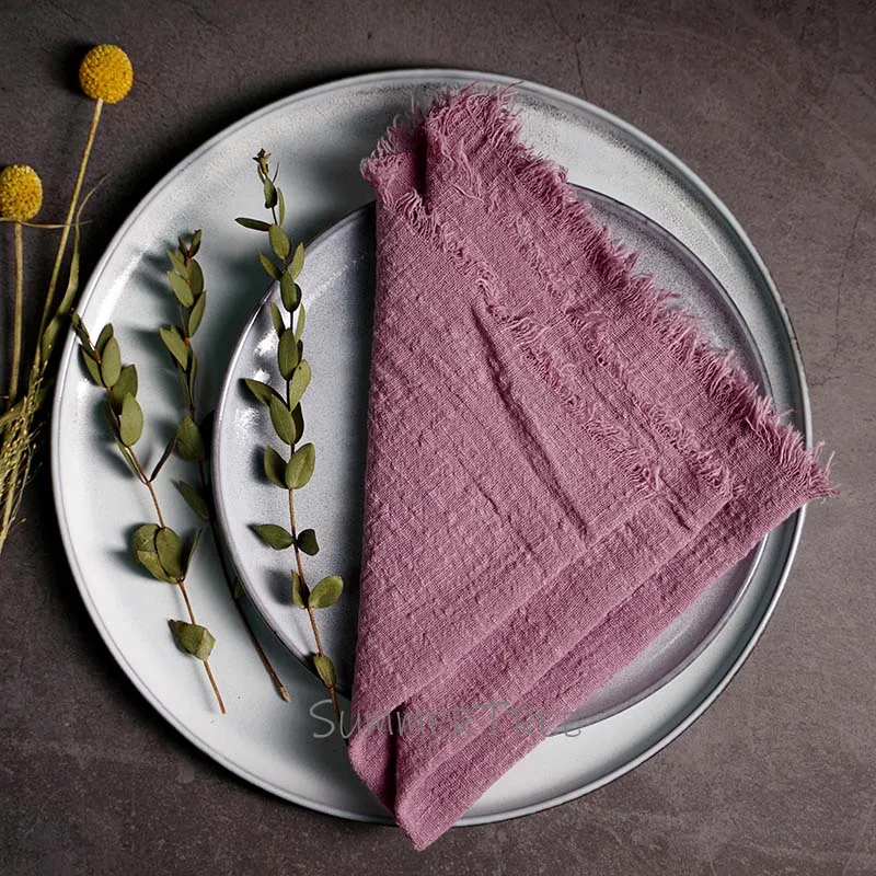 Large Napkins Cotton Gauze 41cm Napkin Muslin Tea Towels Dinner Retro Cheesecloth Wedding Party Rustic Table Decoration 16inch