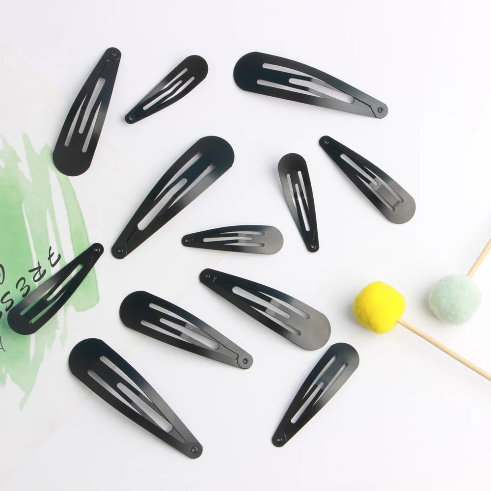 20Pcs Black Hair Clips Snap Alligator Hairpin Base for DIY Jewelry Making Women Girls Hairgrip Setting Hair Accessories Supplies