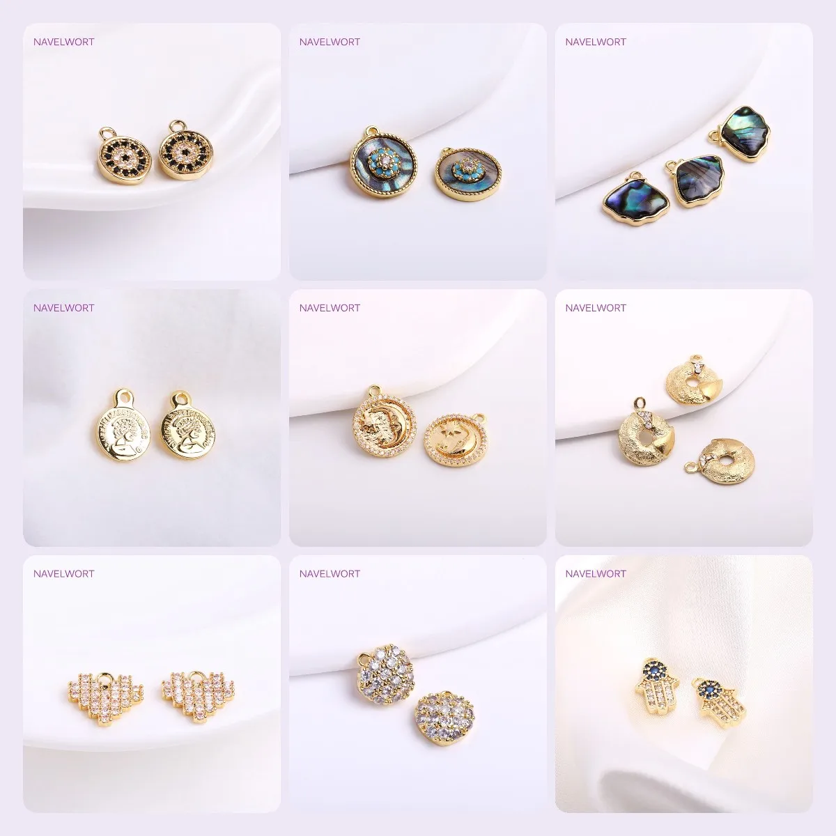 Trendy 14K Gold Plated Curly Leaves Charms,Brass Metal Hollow Leaves Pendants DIY Jewelry Making Accessories Wholesale