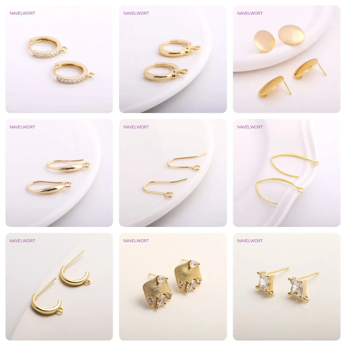 Trendy 14K Gold Plated Curly Leaves Charms,Brass Metal Hollow Leaves Pendants DIY Jewelry Making Accessories Wholesale