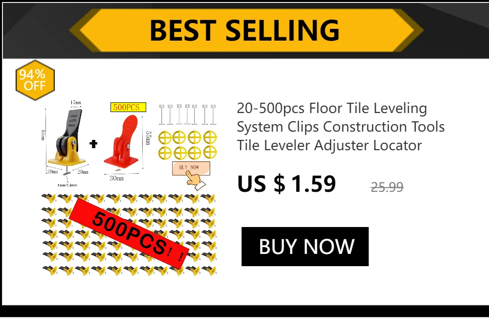 25-1200PCS Floor Tile Leveling System Clips Spacers Straps Tile Piler Wadge for Ceramic Tile Laying Leveling Construction Tools