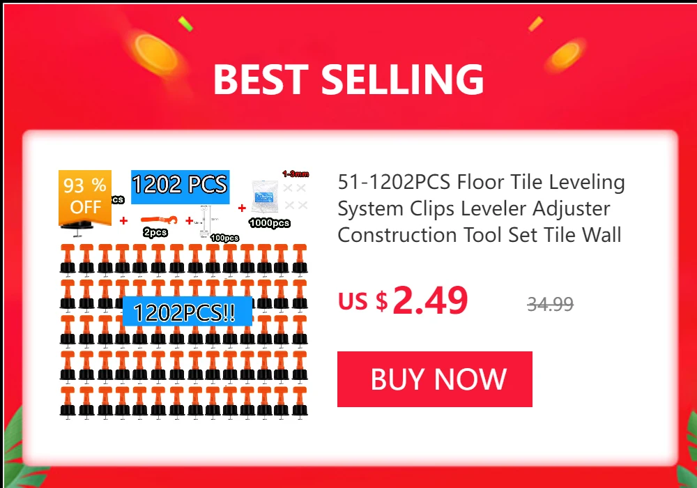 25-1200PCS Floor Tile Leveling System Clips Spacers Straps Tile Piler Wadge for Ceramic Tile Laying Leveling Construction Tools