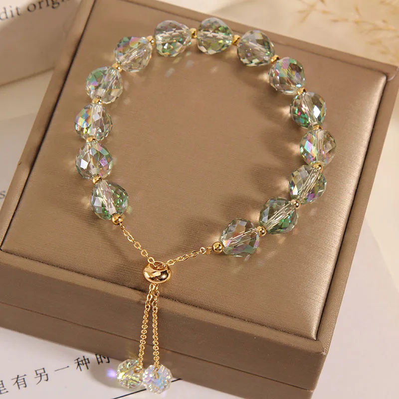 CARLIDANA Fashion Colorful Artificial Austria Crystal Bracelet New Shiny Stone Beads Rope Chain Strand Bracelets for Women Party