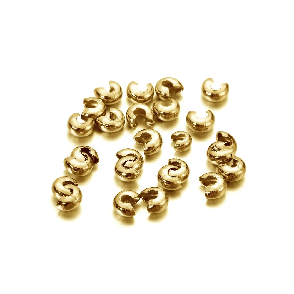 50Pcs/Lot 3/4/5mm Stainless Steel Cover Crimp Bead Spacer Stopper Crimps Beads for DIY Jewelry Making Findings Accessories
