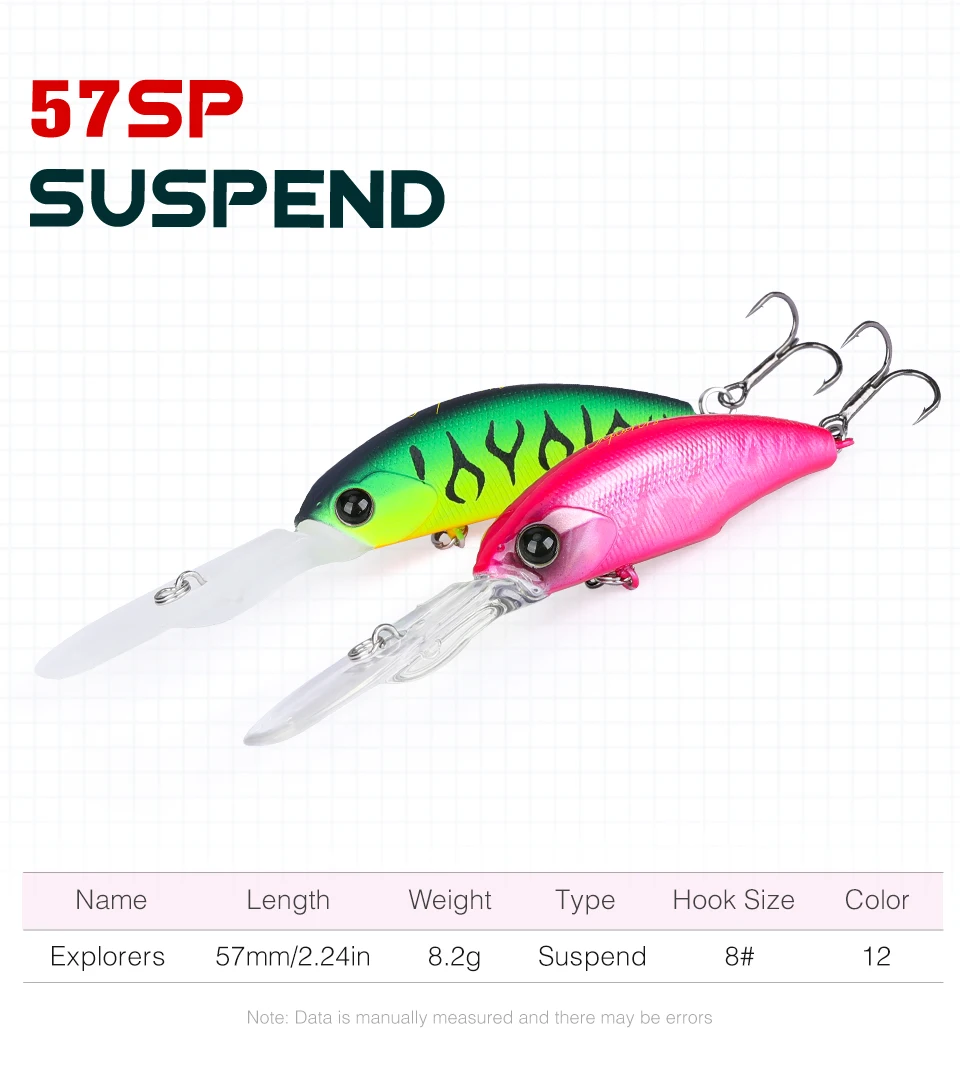 TSURINOYA 57sp Minnow Wobblers Pike Fishing Lure Artificial Bait Hard Swimbait 57mm 8.2g Crankbaits Professional Fishing Lures