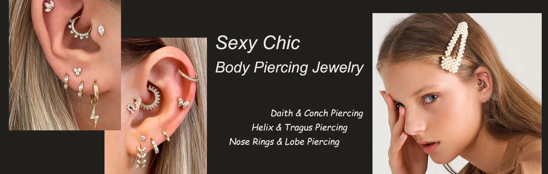 Zircon Ear Piercing For Women Stainless Steel Moon Flower Cartilage Stud Earrings Helix Tragus Rook Flat Piercing Jewelry 1PC