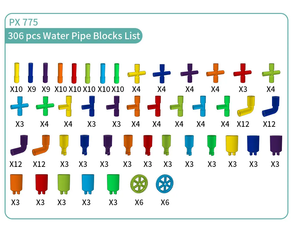 DIY Water Building Blocks Toys Montessori Water Pipe Building Blocks Toy Designer Children Construction Educational Toys Gift