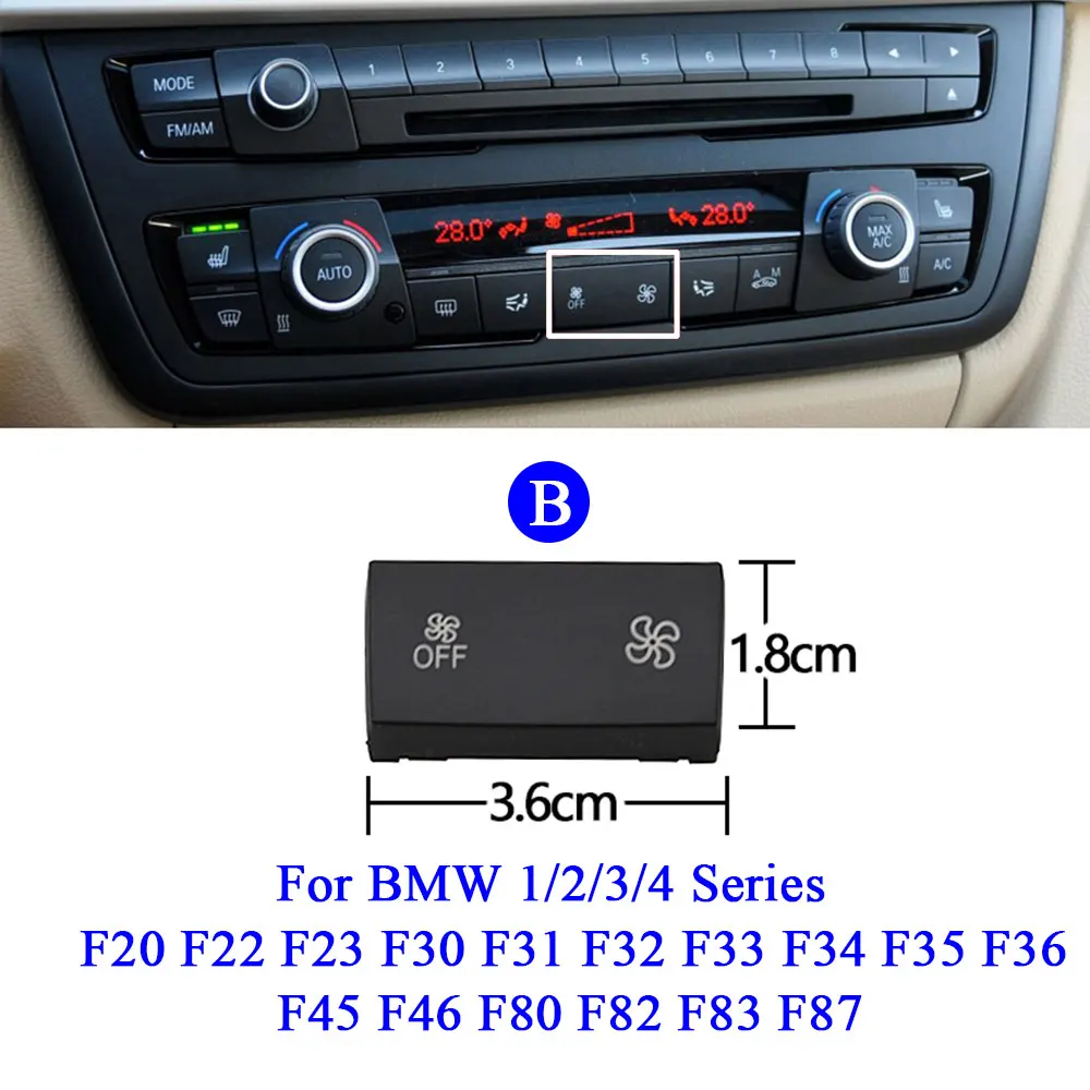 Car AC Heater Climate Fan Wind Volume Button Cover Caps For BMW 1 2 3 4 X1 X3 X5 X6 Series F20 F30 F35 F80 F25 F26 E70 E84 E90
