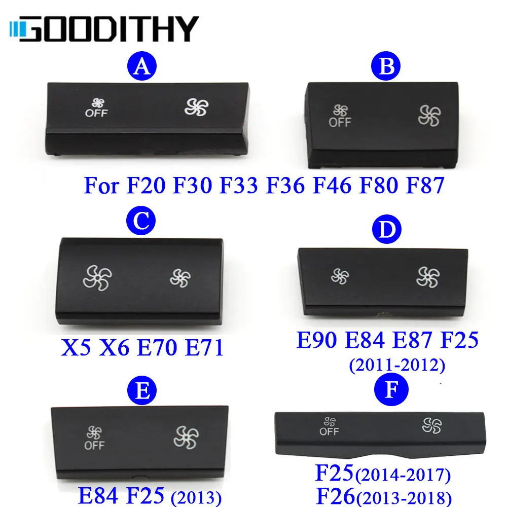 Car AC Heater Climate Fan Wind Volume Button Cover Caps For BMW 1 2 3 4 X1 X3 X5 X6 Series F20 F30 F35 F80 F25 F26 E70 E84 E90