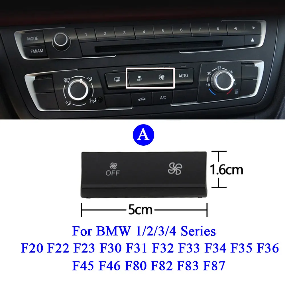 Car AC Heater Climate Fan Wind Volume Button Cover Caps For BMW 1 2 3 4 X1 X3 X5 X6 Series F20 F30 F35 F80 F25 F26 E70 E84 E90