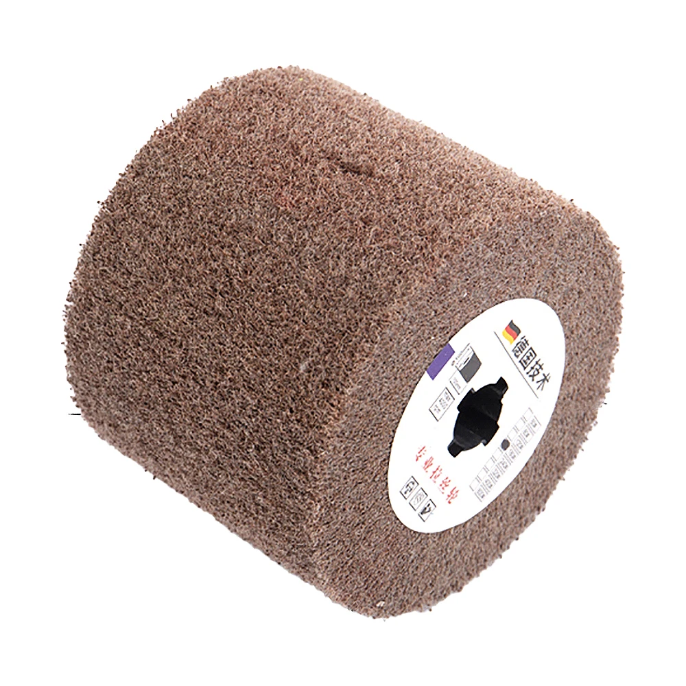 Non-Woven Nylon Flap Brush Satin Drawing Polishing Deburring Drum Wheel for Stainless Steel 100*120mm