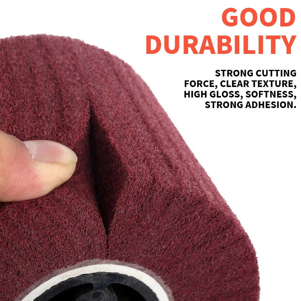 Non-Woven Nylon Flap Brush Satin Drawing Polishing Deburring Drum Wheel for Stainless Steel 100*120mm