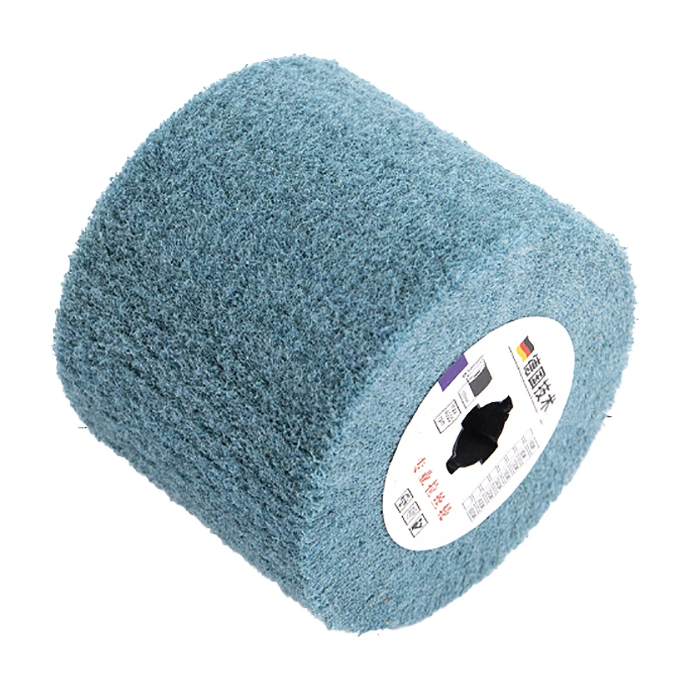 Non-Woven Nylon Flap Brush Satin Drawing Polishing Deburring Drum Wheel for Stainless Steel 100*120mm