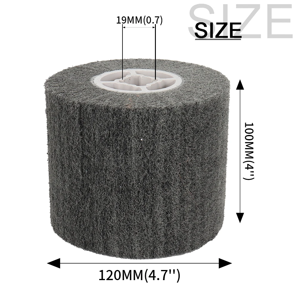 Non-Woven Nylon Flap Brush Satin Drawing Polishing Deburring Drum Wheel for Stainless Steel 100*120mm