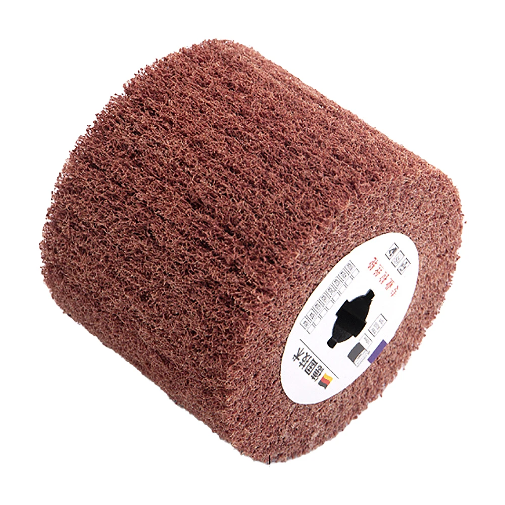 Non-Woven Nylon Flap Brush Satin Drawing Polishing Deburring Drum Wheel for Stainless Steel 100*120mm
