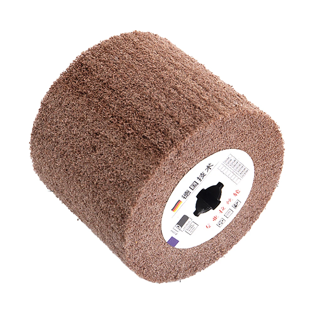 Non-Woven Nylon Flap Brush Satin Drawing Polishing Deburring Drum Wheel for Stainless Steel 100*120mm