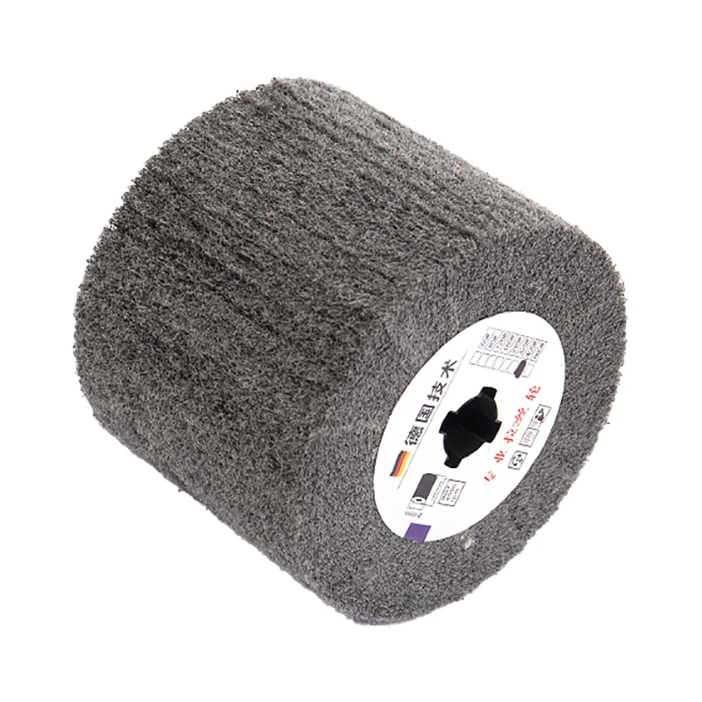 Non-Woven Nylon Flap Brush Satin Drawing Polishing Deburring Drum Wheel for Stainless Steel 100*120mm