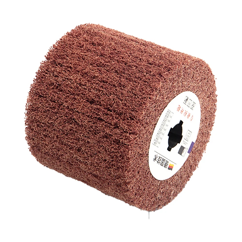 Non-Woven Nylon Flap Brush Satin Drawing Polishing Deburring Drum Wheel for Stainless Steel 100*120mm