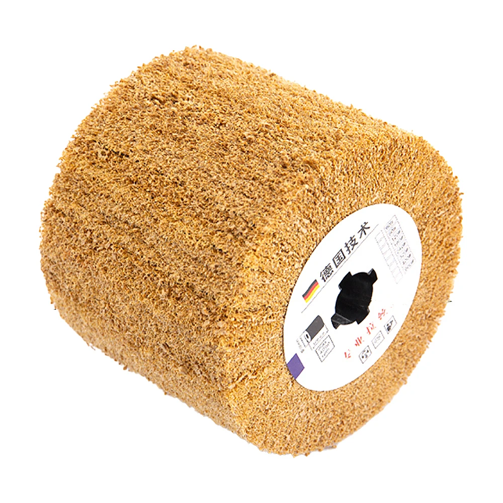 Non-Woven Nylon Flap Brush Satin Drawing Polishing Deburring Drum Wheel for Stainless Steel 100*120mm
