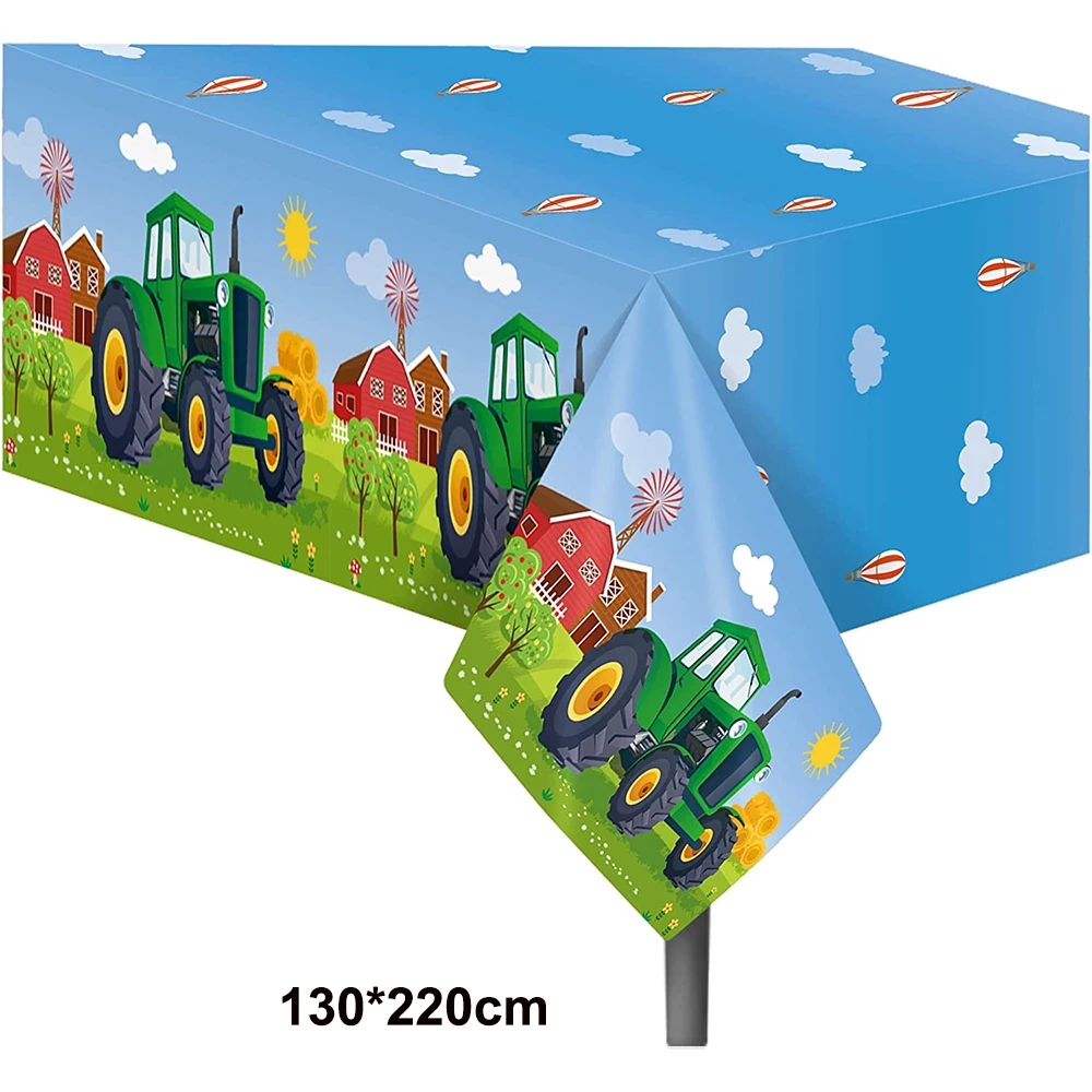 Green Tractor Birthday Banner Set Felt Tractor Garland Banner Farm Themed Birthday Party Supplies Decorations