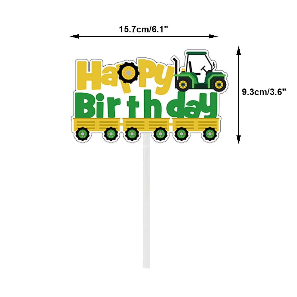 Green Tractor Birthday Banner Set Felt Tractor Garland Banner Farm Themed Birthday Party Supplies Decorations