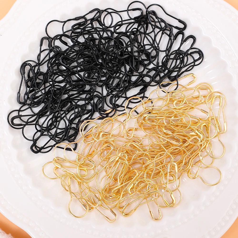 100Pcs Colors Safety Pins Gourd Pear Shaped Bulb Pins Metal Clips Knitting Stitch Marker Tag Hangtag Pin Fastener Craft DIY Tool