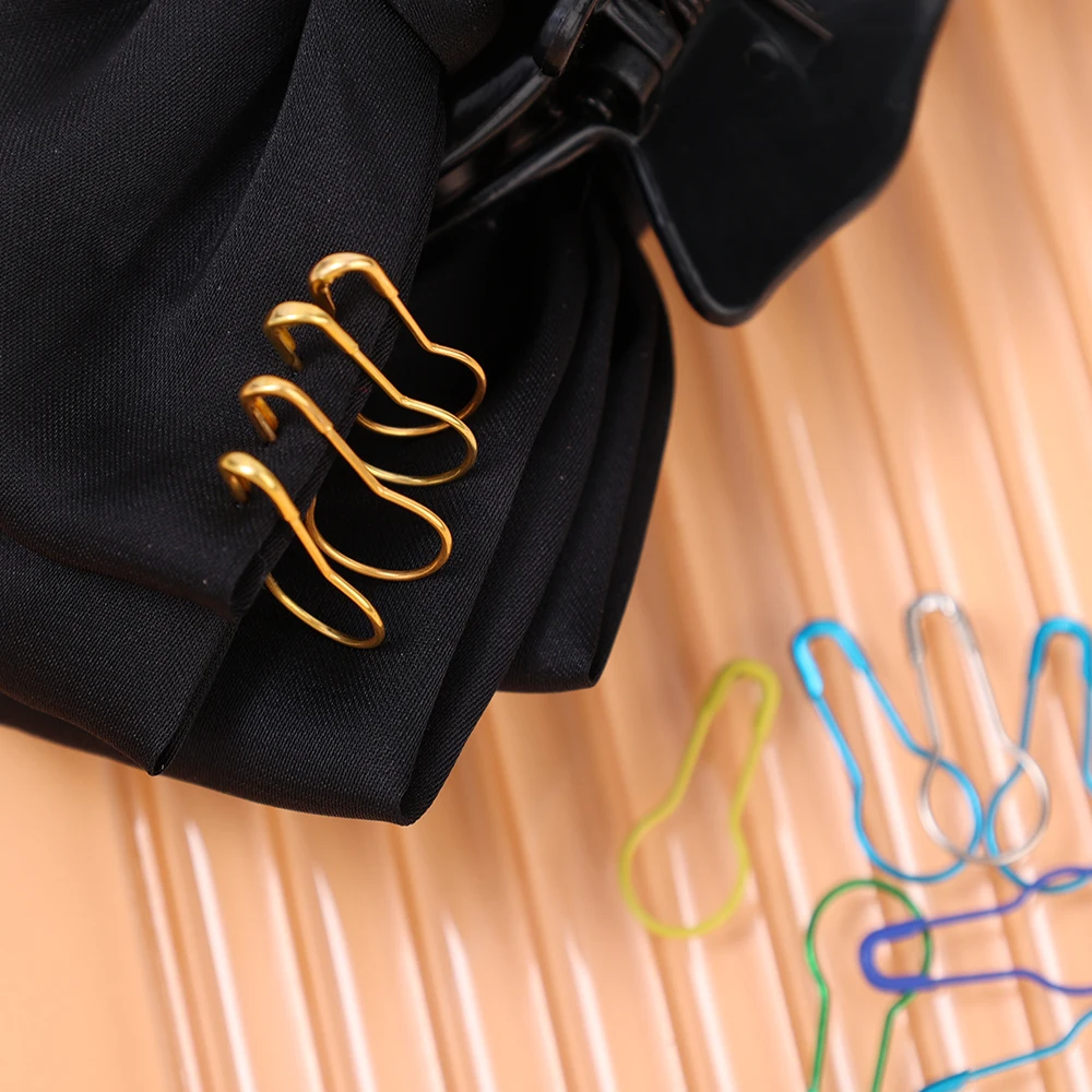 100Pcs Colors Safety Pins Gourd Pear Shaped Bulb Pins Metal Clips Knitting Stitch Marker Tag Hangtag Pin Fastener Craft DIY Tool